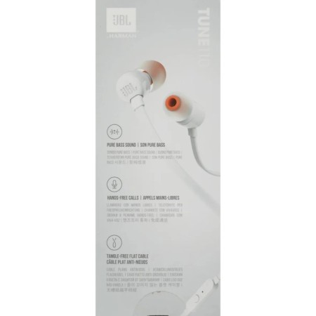 Headphones JBL T110, vacuum, microphone, 100DB, 16 Ohm, 3.5 mm, 1.2 m, white-7