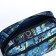 Lightning cosmetic bag, external pocket, blue color
