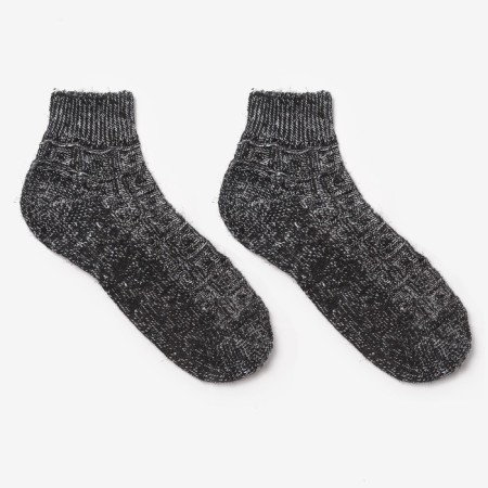 Socks men's woolen shortened color black pattern, size 29