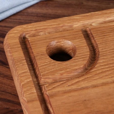 Defense board "Square", for serving and serving, 25x25 cm, array of oak-3