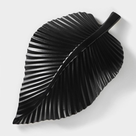 Fruit dish "leaf", 35.5 × 20 × 5 cm, gold color with black-3
