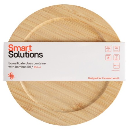Smart Solutions baking and storage container, with bamboo cover, 950 ml-9