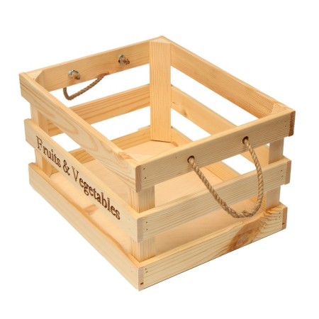 Box for vegetables and fruits, 35 × 28 × 21 cm, wooden, Greengo-2