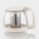 Glass teapot “Joni”, 700 ml, with metal sieve, beige color