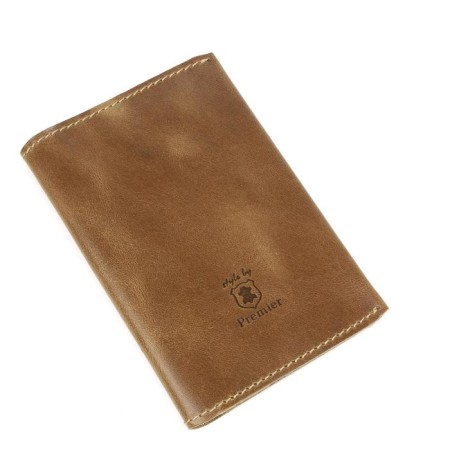 Cover for a passport with pockets, brown color