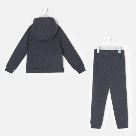 Costume for a boy (sweatshirt, trousers) minku: casual collection graphite color, height 104-10