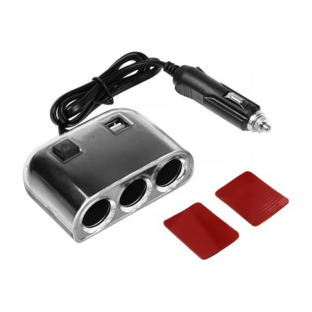 Torso cigarette lighter, 12-24 V, USB 2A, wire 50 cm, backlight