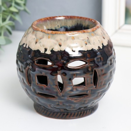Aroma lamp ceramics "wicker patterns" mix 9.5x9.5x10 cm-1