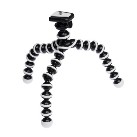 Luazon-Treasel tripod is desktop, for phone, flexible legs, height 22 cm, black and white-7