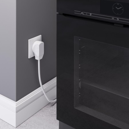 Set: W1189201 Roset with a fork for an electric stove 32A 250V, box in the wall, white-2