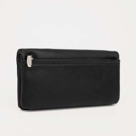 Women's wallet on magnets, black color