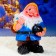 Garden figure "Dwarf with balls" 37x18x13cm