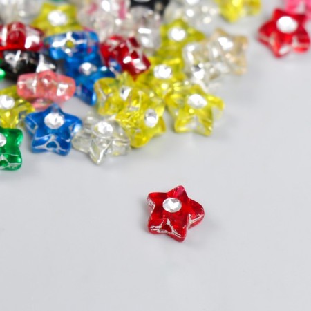 A set of beads for creativity plastic "Star with a rhinestone" 0.4x1x1 cm 20 g-2