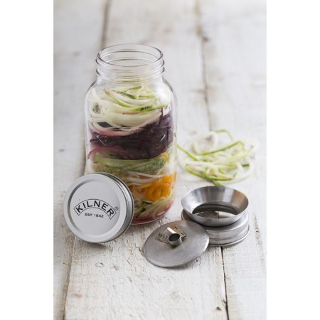 Bank with spiralizer Kilner, glass, 1 liter-2