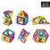 Designer magnetic "colored magnets", 14 parts