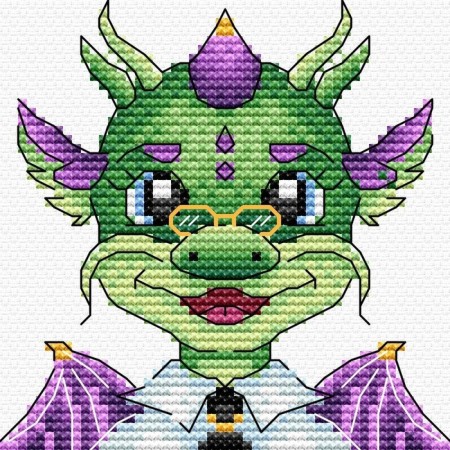 Embroidery sets "Dragon Scientist" 9 × 9 cm