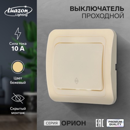 The circuit breaker Luazon Lighting "Orion", 10 A, 1 key, hidden, beige
