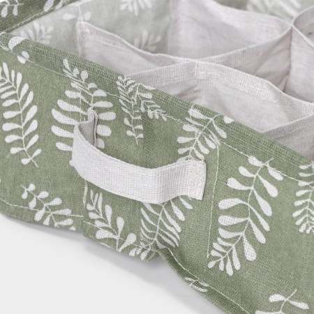 Organizer for linen Dalyan Leaves, 9 cells, 28 × 28 × 11 cm, green color-3