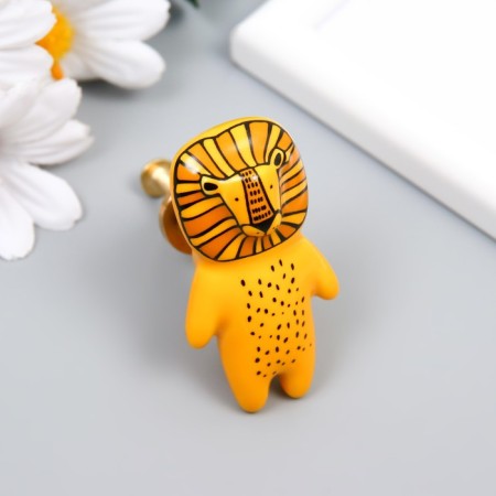 Pen for the casket ceramics, metal "lion" 6.3x3.5 cm-3