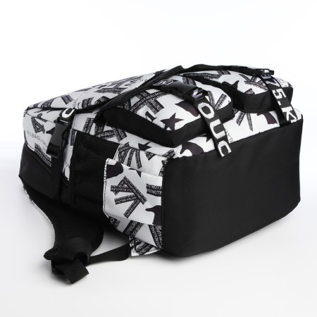 School backpack on lightning, 5 pockets, black/gray color-4