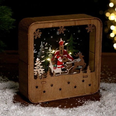 New Year's decor with backlight "New Year's fairy tale" 14 × 4 × 22.5 cm-2