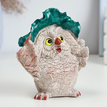 Figure "Owl in Panama" Beige, 12x6x6cm-1
