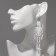 Acryl Earrings "Halloween" skeletons, white color in silver