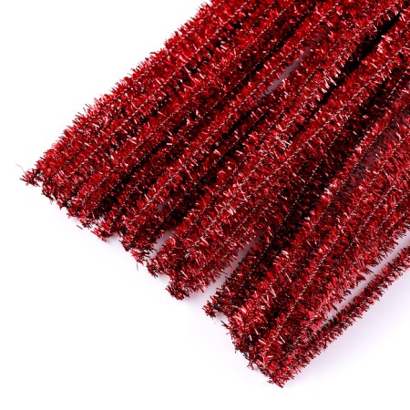 Wire with pile for crafts "Shine", set 50 pcs, size 1 pc: 30 × 0.6 cm, red color-3