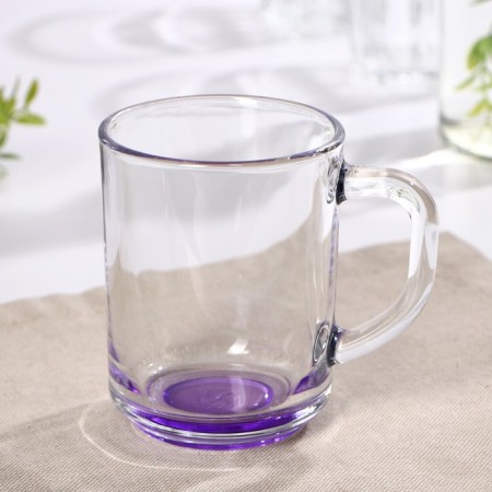 Glass mug "jam", 250 ml, purple color