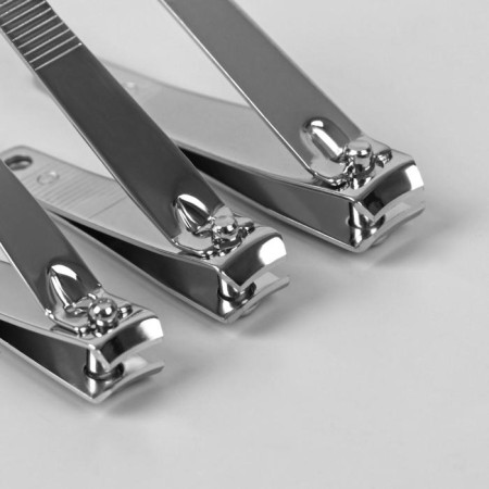 Manicure nippers, set, 3 pcs, 5/5.5/7 cm, on blist, silver color-1