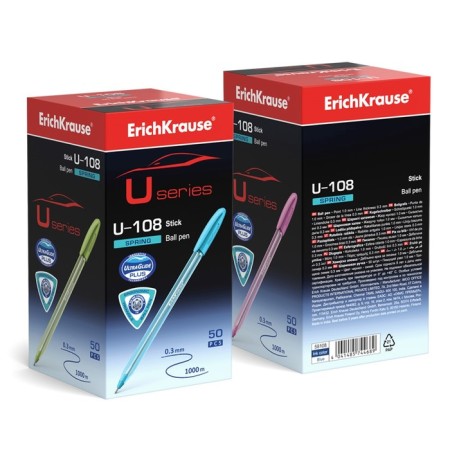 Ballic handle Erichkrause U-108 Spring Stick 1.0, Ultra Glide, Blue Ink color-4