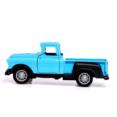Metal “pickup” machine, inertia, 1:32, doors open, light and sound effects, blue color.-1