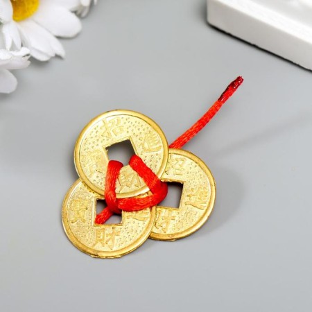 Suspension 3 coins gold d = 2.5 cm-2