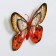 Magnet "Valley of butterflies" double wings with sparkles and silver 10x14.5 cm