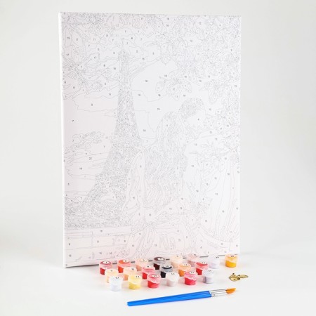 Picture on numbers on canvas with a subframe "Date in Paris", 40x30 cm-1