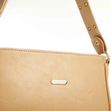 Female bag, baguette, on lightning, beige color-4