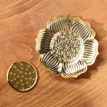 Flower powder and cones stand, golden, d = 8.5 cm-2