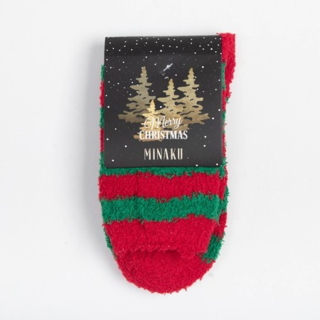 New Year's Tensor Minaku socks in red-green strip, river 36-39 (23-25 ​​cm)-3