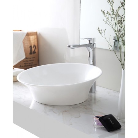 ABBER STEIN AS2607 shell, 460x460x168 mm, artificial stone, white-1