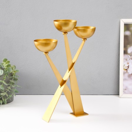 Summary Metal for 3 candles d = 8 cm "Nicole" 23x8x33.5 cm-2