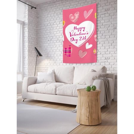 Decorative panel with photo printing "Stylish hearts", vertical, size 100x150 cm