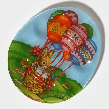 Glass stand for eggs of 10 cells of the Daillean "Easter rabbit", 24 × 20.5 cm-6