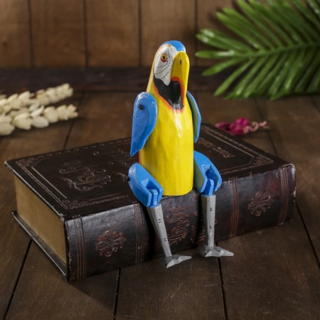 Souvenir "parrot" hanging paws, wood 4,5x9x24 cm