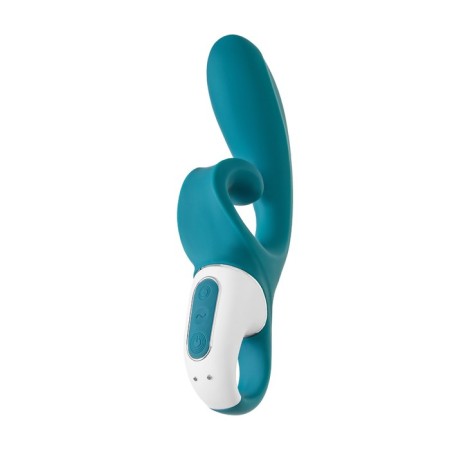 Unrealistic vibrator Satiffyer Hug Me, silicone, blue color-10