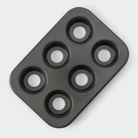 The form for baking the share "Jacqueline. Circle ”, 26 × 18 × 3 cm, 6 cells, a removable bottom, anti -stick coating, black color-5