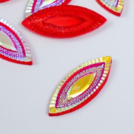 Decor for creativity Plastic "Eye" Holography Red set 6 pcs 2x5 cm
