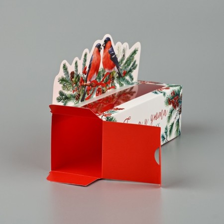 Box for Makarun "Bullfins", 18 x 5.5 x 5.5 cm, New Year-5