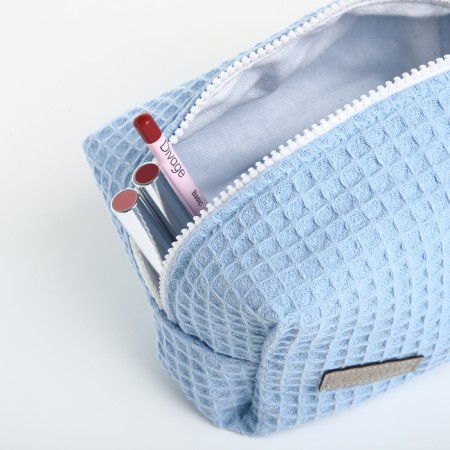 Textura zipper cosmetic bag, blue color-7