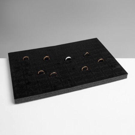 Standing for rings 100 seats, phlock, 33.5 × 22.5 × 1.8 cm, black color-2