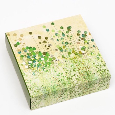 Box for 9 sweets with a shell "Greens" with a window 14.5 x 14.5 x 3.5 cm-3